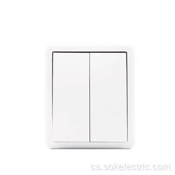 2Gang 1Way Switch Surface Montovaný cenově dostupný evropský přepínač